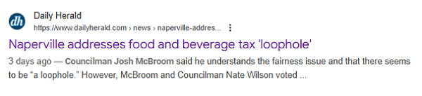 Naperville Food Beverage Tax